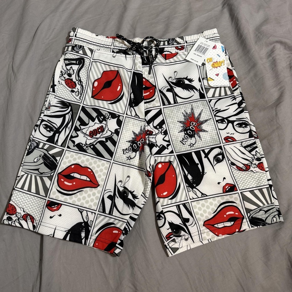 Drill Clothing Co. Shorts Mens M Multicolor Comic Pop Art Drawstring streetwear